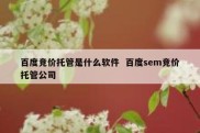 百度竞价托管是什么软件  百度sem竞价托管公司