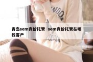 青岛sem竞价托管  sem竞价托管在哪找客户