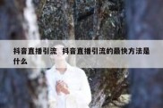 抖音直播引流  抖音直播引流的最快方法是什么