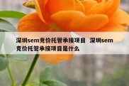 深圳sem竞价托管承接项目  深圳sem竞价托管承接项目是什么