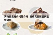 海南百度竞价托管介绍  百度竞价托管代运营公司