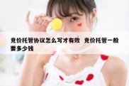 竞价托管协议怎么写才有效  竞价托管一般要多少钱