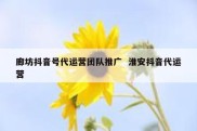 廊坊抖音号代运营团队推广  淮安抖音代运营