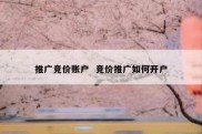 推广竞价账户  竞价推广如何开户
