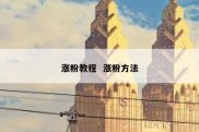 涨粉教程  涨粉方法