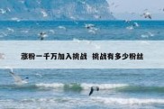 涨粉一千万加入挑战  挑战有多少粉丝
