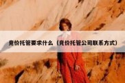 竞价托管要求什么（竞价托管公司联系方式）