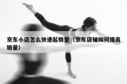 京东小店怎么快速起销量（京东店铺如何提高销量）