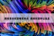 西安竞价托管哪家好点  西安托管转让信息