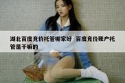 湖北百度竞价托管哪家好  百度竞价账户托管是干嘛的