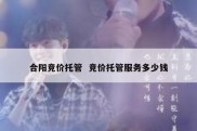 合阳竞价托管  竞价托管服务多少钱