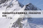 抖音企业号怎么引流到微信上（抖音企业号怎么关）