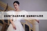 全站推广怎么放大单量  全站推送什么意思