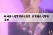 破峰竞价托管百度信息流  百度竞价托管哪家好