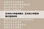 王冲的27种盈利模式  王冲的27种盈利模式是真的吗