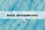 新手引流（新手引流选择什么平台）