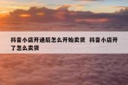 抖音小店开通后怎么开始卖货  抖音小店开了怎么卖货
