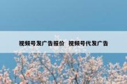 视频号发广告报价  视频号代发广告