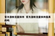 官方涨粉流量扶持  官方涨粉流量扶持是真的吗