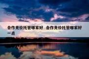 合作竞价托管哪家好  合作竞价托管哪家好一点