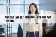 开百度竞价托管公司赚钱吗  云浮百度竞价托管团队
