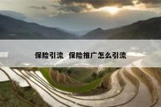 保险引流  保险推广怎么引流