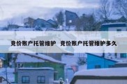 竞价账户托管维护  竞价账户托管维护多久
