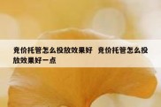 竞价托管怎么投放效果好  竞价托管怎么投放效果好一点