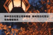 柳州竞价托管公司有哪些  柳州竞价托管公司有哪些地方