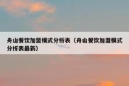 舟山餐饮加盟模式分析表（舟山餐饮加盟模式分析表最新）