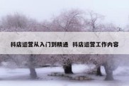 抖店运营从入门到精通  抖店运营工作内容