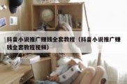 抖音小说推广赚钱全套教程（抖音小说推广赚钱全套教程视频）