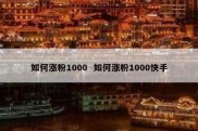 如何涨粉1000  如何涨粉1000快手
