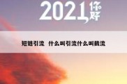 短链引流  什么叫引流什么叫截流
