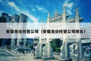 安徽竞价托管公司（安徽竞价托管公司排名）
