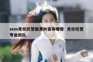 sem竞价托管服务内容有哪些  竞价托管专业团队