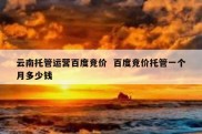 云南托管运营百度竞价  百度竞价托管一个月多少钱