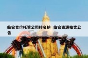临安竞价托管公司排名榜  临安资源拍卖公告