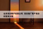 北京竞价账户托管公司  竞价推广账户竞价托管多少钱