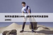 如何快速涨粉1000（视频号如何快速涨粉1000）