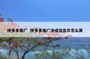 拼多多推广  拼多多推广净成交出价怎么算
