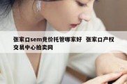 张家口sem竞价托管哪家好  张家口产权交易中心拍卖网