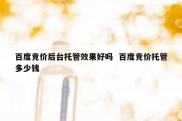 百度竞价后台托管效果好吗  百度竞价托管多少钱