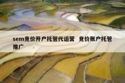 sem竞价开户托管代运营  竞价账户托管推广