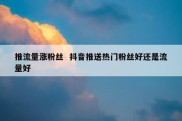 推流量涨粉丝  抖音推送热门粉丝好还是流量好