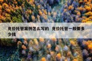 竞价托管案例怎么写的  竞价托管一般要多少钱