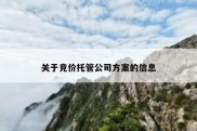 关于竞价托管公司方案的信息