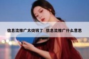 信息流推广太烧钱了  信息流推广什么意思