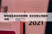 聊城有名竞价托管策略  竞价托管公司操作流程