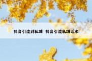 抖音引流到私域  抖音引流私域话术
